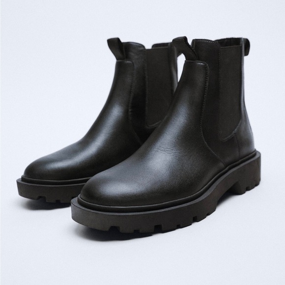 Zara Shoes Zara Black Leather Boots Poshmark